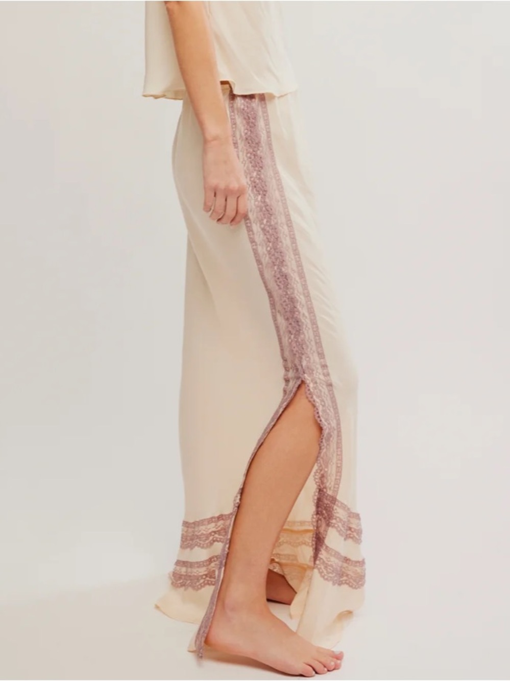 🆕 FP Intimately Lace Maxi Skirt Set Lingerie Slip Camisole WISH YOU WERE HERE XL - Picture 5 of 13